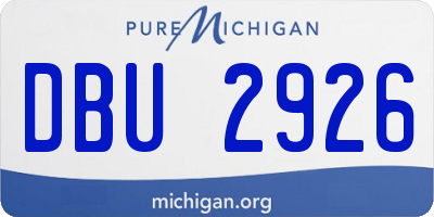 MI license plate DBU2926