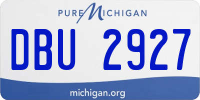 MI license plate DBU2927