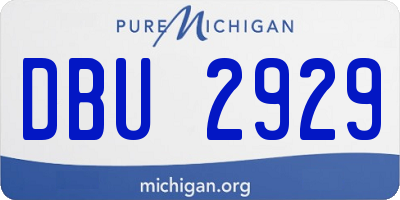 MI license plate DBU2929