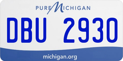 MI license plate DBU2930