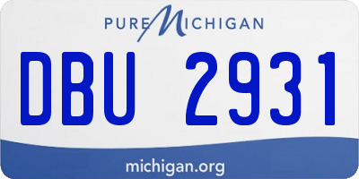 MI license plate DBU2931