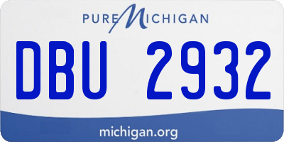 MI license plate DBU2932