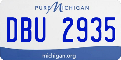 MI license plate DBU2935