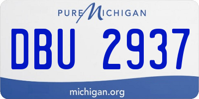 MI license plate DBU2937
