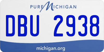 MI license plate DBU2938