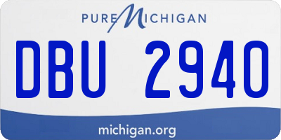MI license plate DBU2940