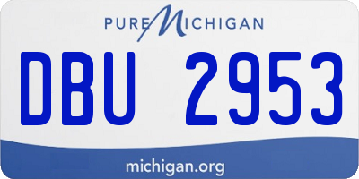 MI license plate DBU2953