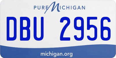 MI license plate DBU2956