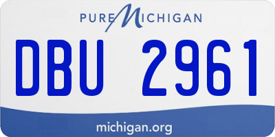 MI license plate DBU2961