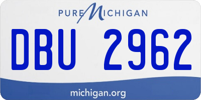MI license plate DBU2962