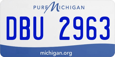 MI license plate DBU2963