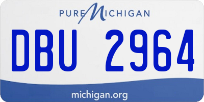 MI license plate DBU2964