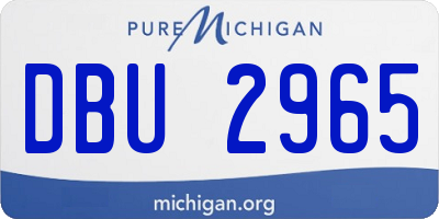 MI license plate DBU2965