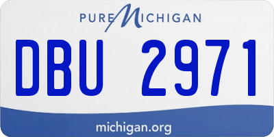 MI license plate DBU2971