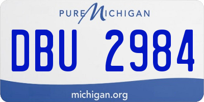 MI license plate DBU2984