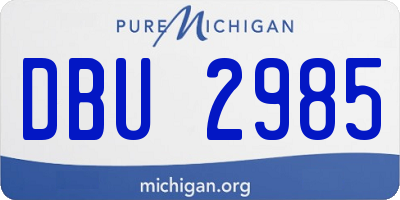 MI license plate DBU2985