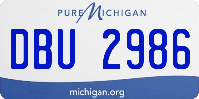 MI license plate DBU2986