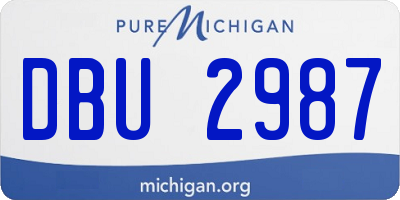 MI license plate DBU2987