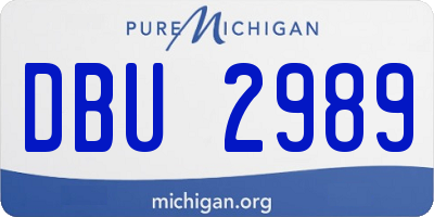 MI license plate DBU2989