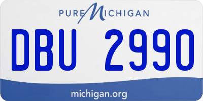 MI license plate DBU2990