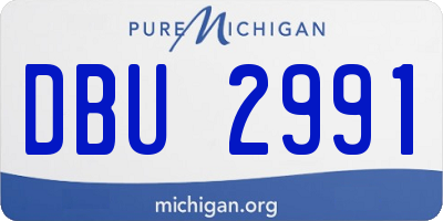MI license plate DBU2991