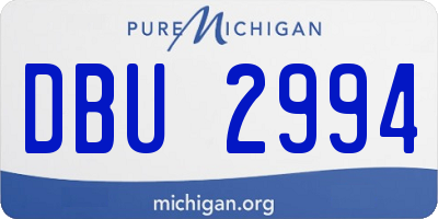 MI license plate DBU2994