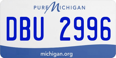 MI license plate DBU2996