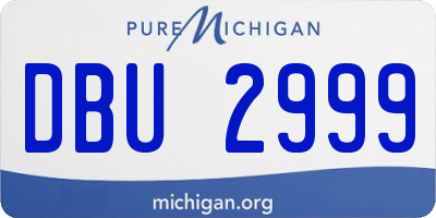 MI license plate DBU2999