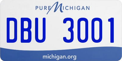 MI license plate DBU3001
