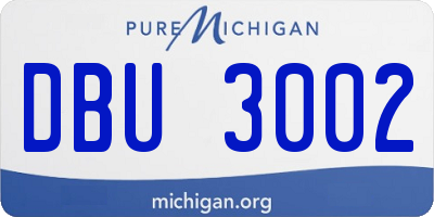 MI license plate DBU3002