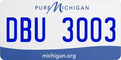 MI license plate DBU3003