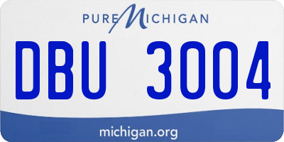 MI license plate DBU3004