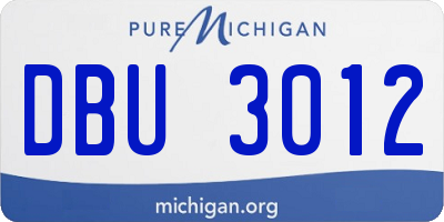 MI license plate DBU3012