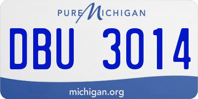 MI license plate DBU3014