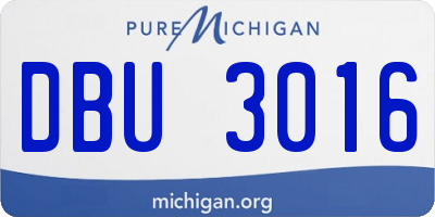 MI license plate DBU3016