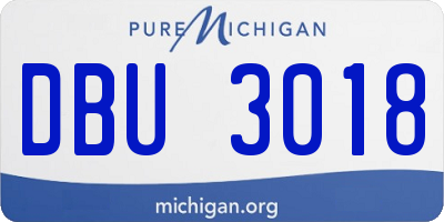 MI license plate DBU3018