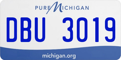 MI license plate DBU3019