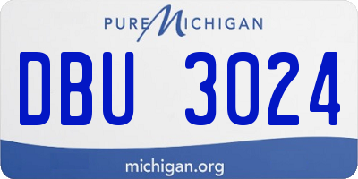 MI license plate DBU3024