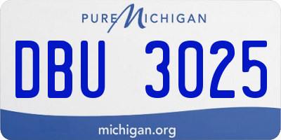 MI license plate DBU3025