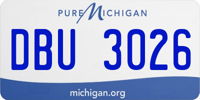MI license plate DBU3026
