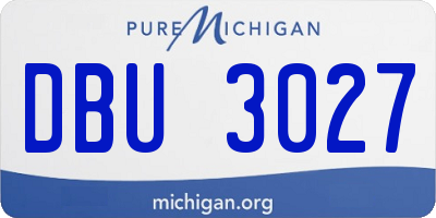 MI license plate DBU3027