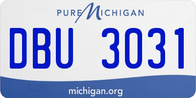 MI license plate DBU3031