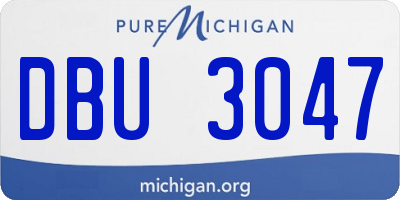 MI license plate DBU3047