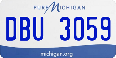 MI license plate DBU3059