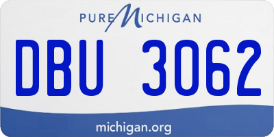 MI license plate DBU3062