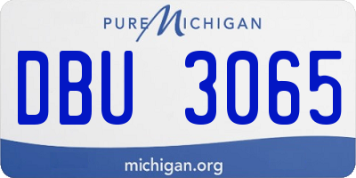 MI license plate DBU3065