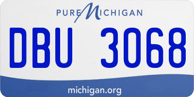 MI license plate DBU3068