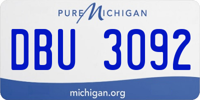 MI license plate DBU3092