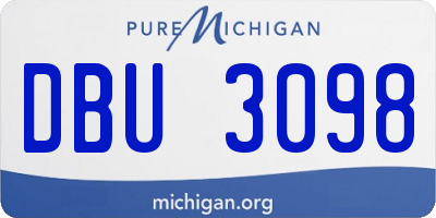 MI license plate DBU3098
