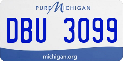 MI license plate DBU3099
